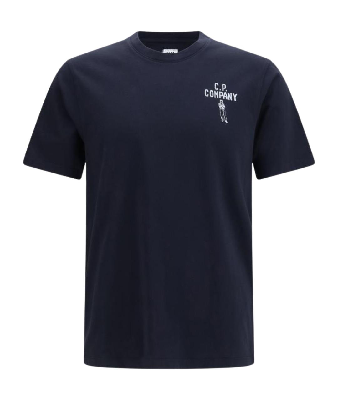 CP COMPANY Темно-синяя хлопковая футболка, фото 1