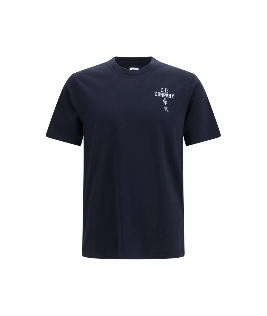 CP COMPANY Темно-синяя хлопковая футболка, фото 4