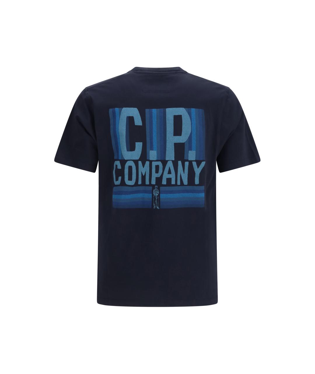 CP COMPANY Темно-синяя хлопковая футболка, фото 2