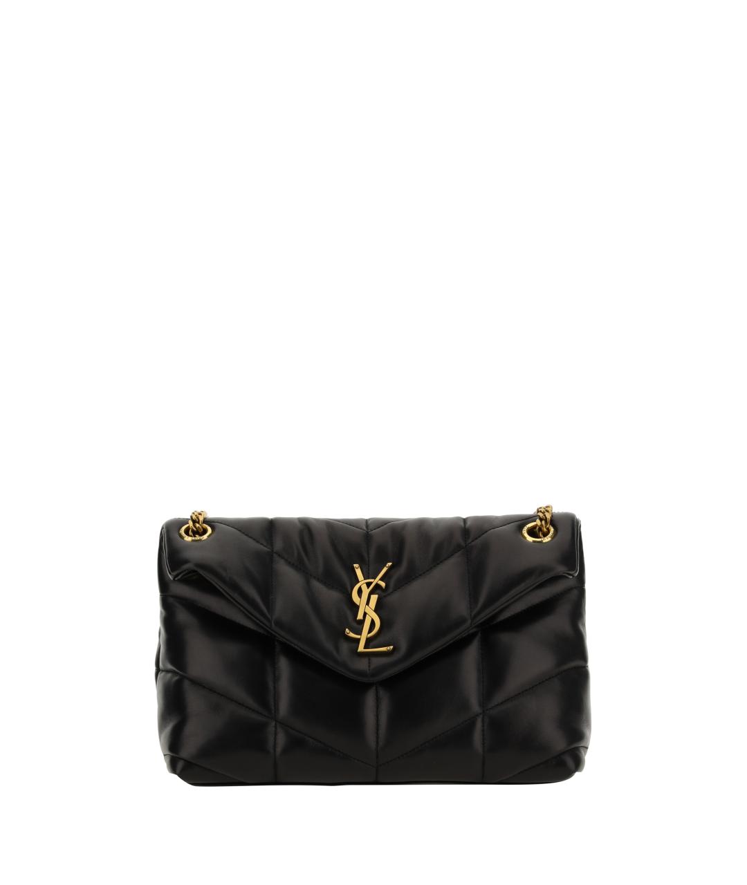 SAINT LAURENT Черная кожаная сумка через плечо, фото 1