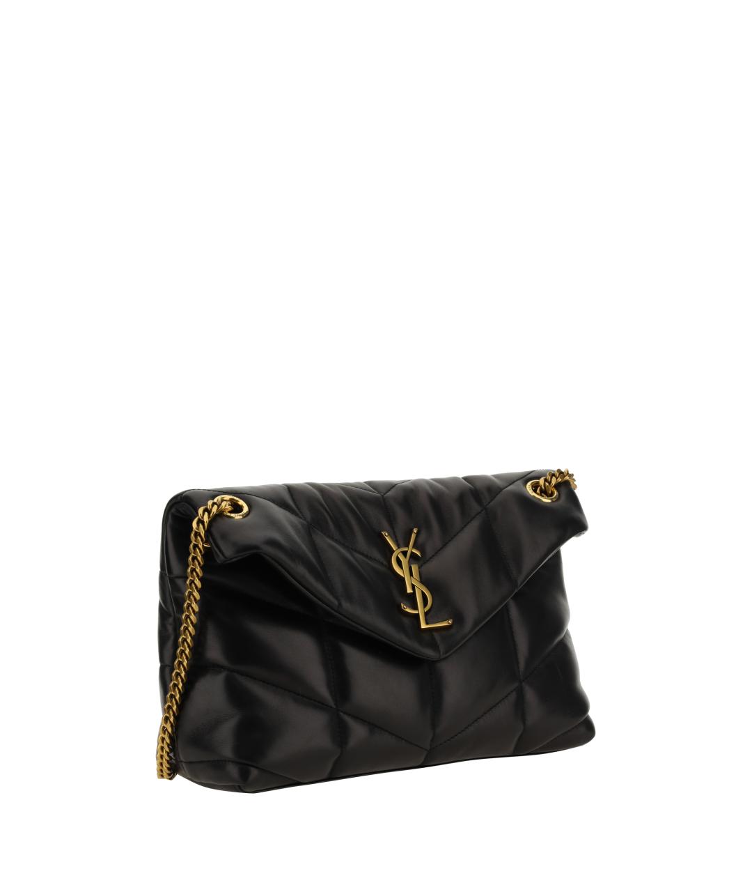 SAINT LAURENT Черная кожаная сумка через плечо, фото 2