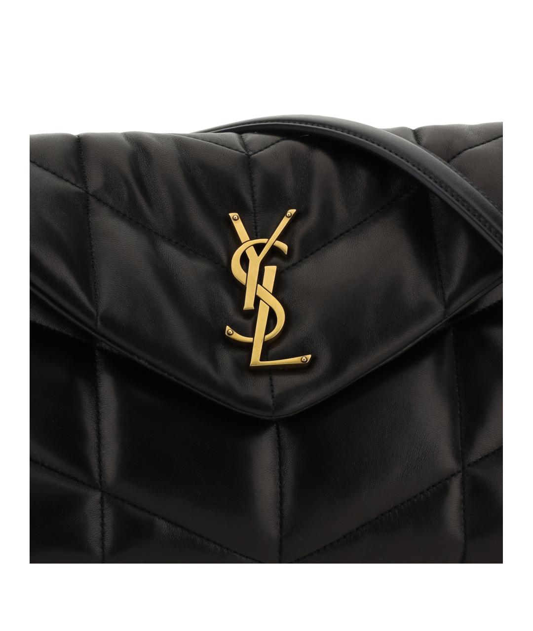 SAINT LAURENT Черная кожаная сумка через плечо, фото 4