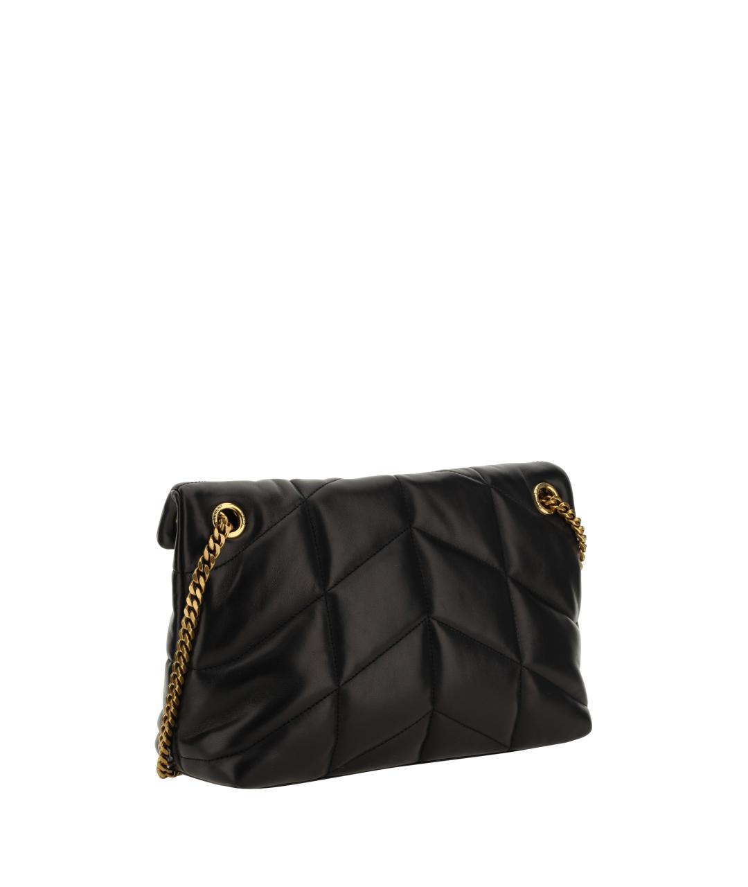 SAINT LAURENT Черная кожаная сумка через плечо, фото 3