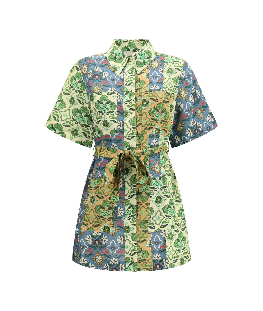 Alemais Мульти льняное повседневное платье, фото 1