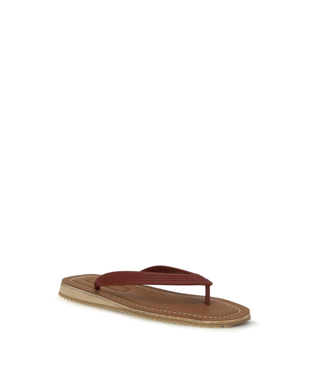 MIU MIU Коричневые кожаные шлепанцы, фото 2