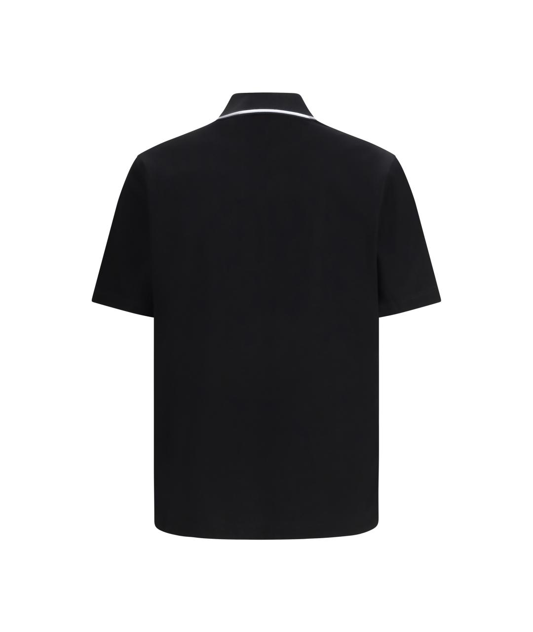 FERRAGAMO Черное хлопковое поло с коротким рукавом, фото 2