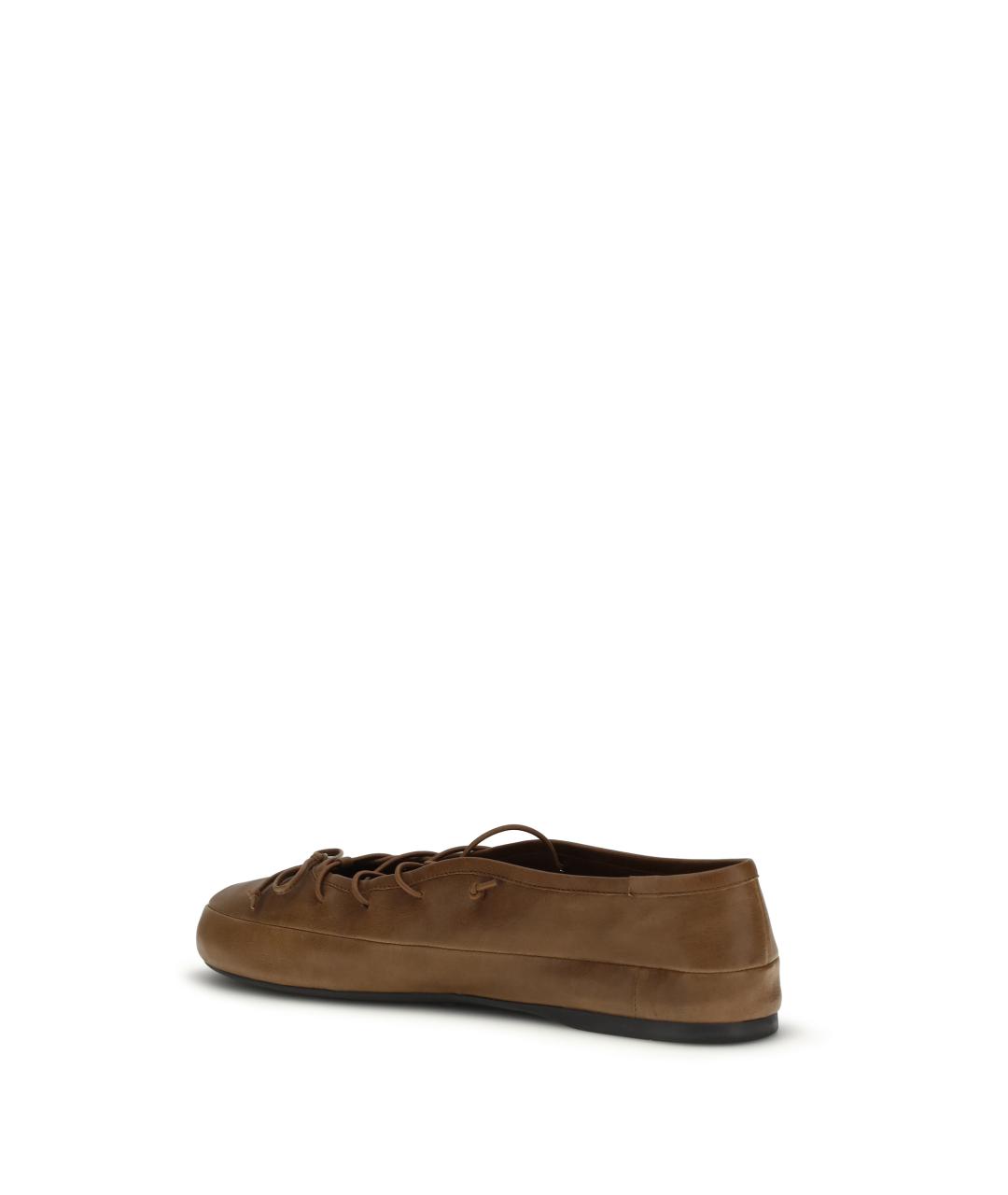 MIU MIU Коричневые кожаные балетки, фото 3