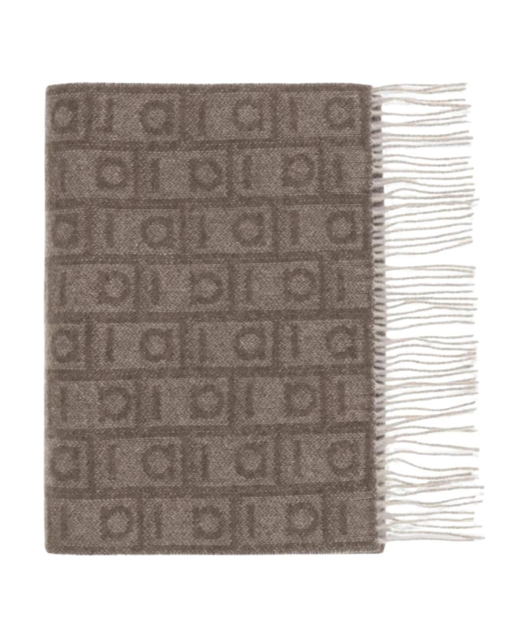 FERRAGAMO Коричневый кашемировый шарф, фото 1