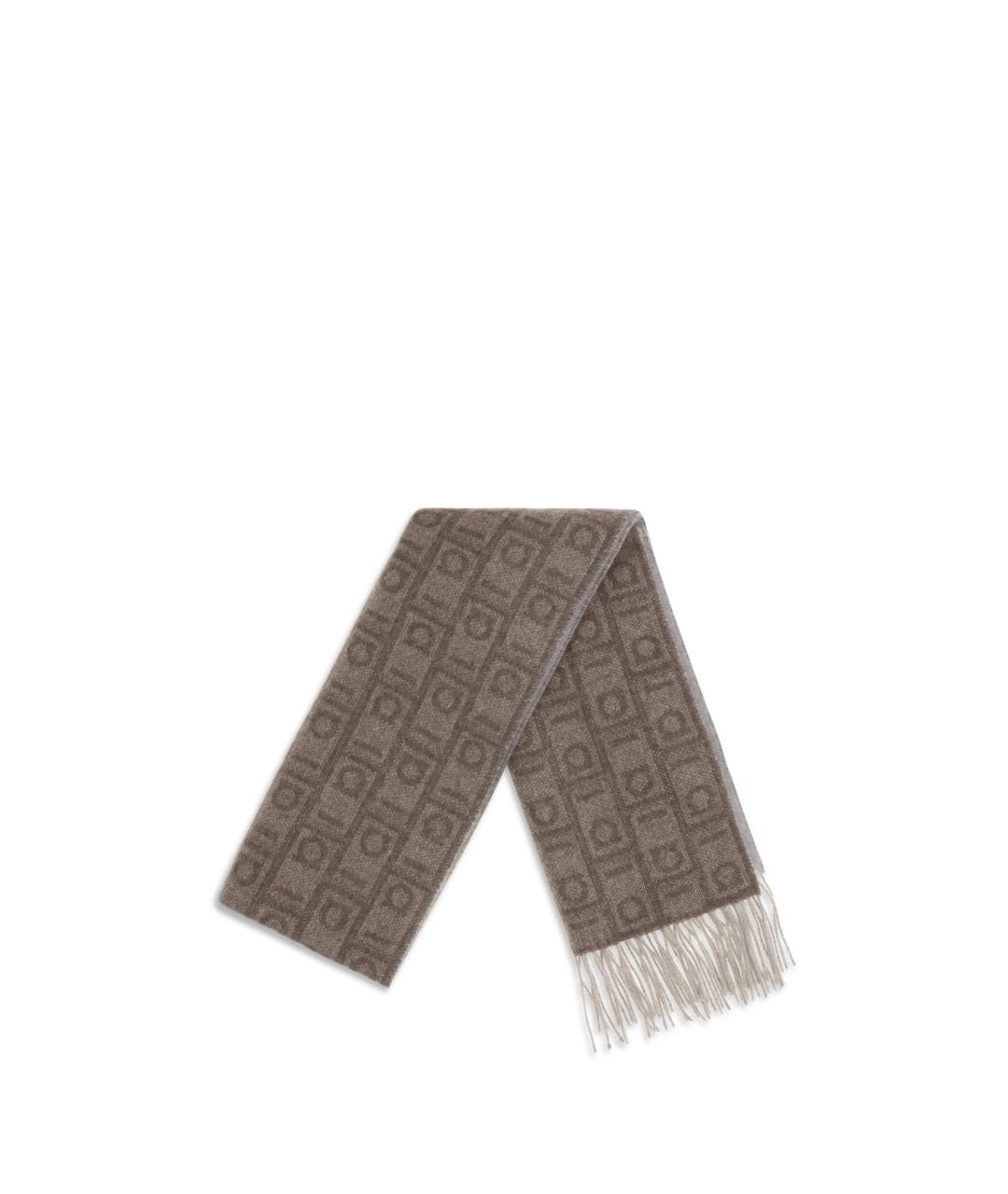 FERRAGAMO Коричневый кашемировый шарф, фото 2