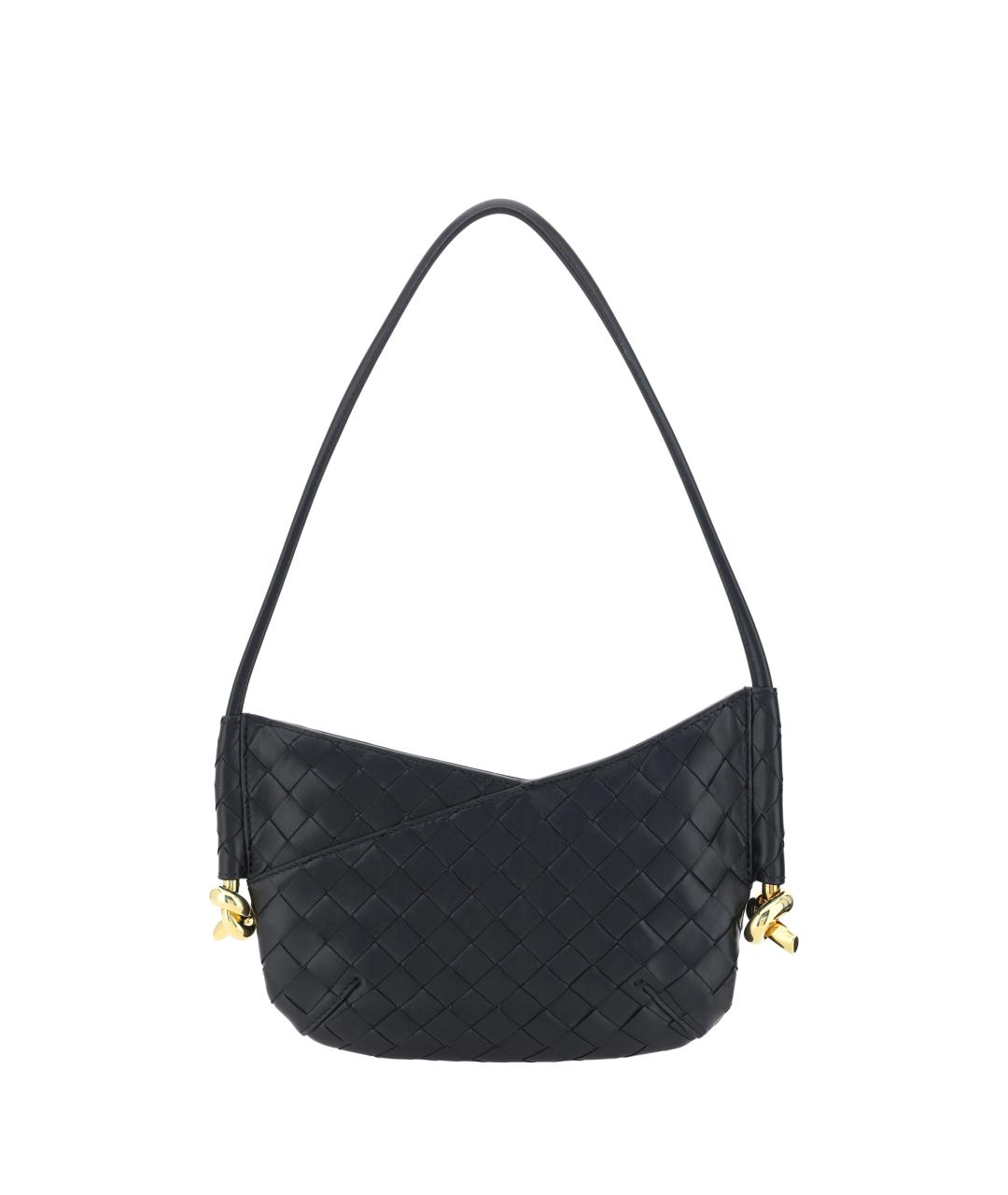 BOTTEGA VENETA Черная кожаная сумка через плечо, фото 1