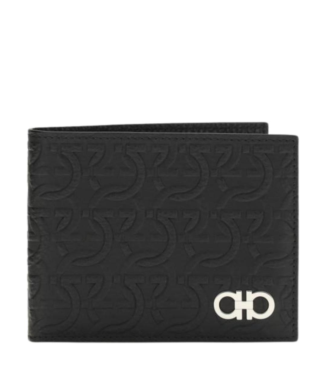 FERRAGAMO Черный кожаный кардхолдер, фото 1