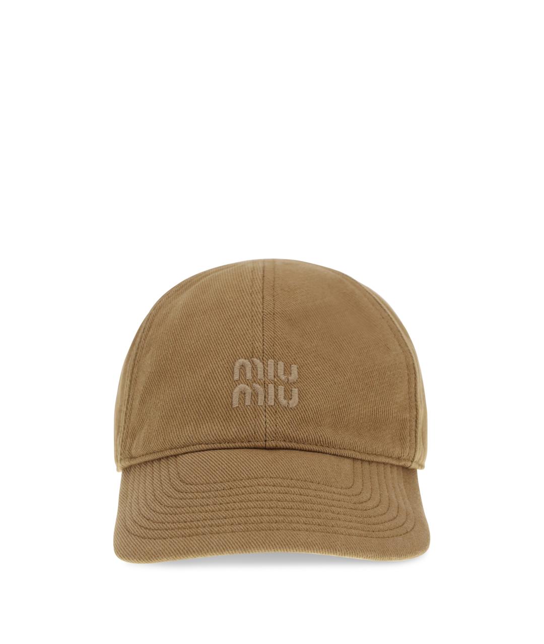 MIU MIU Коричневая хлопковая кепка, фото 1