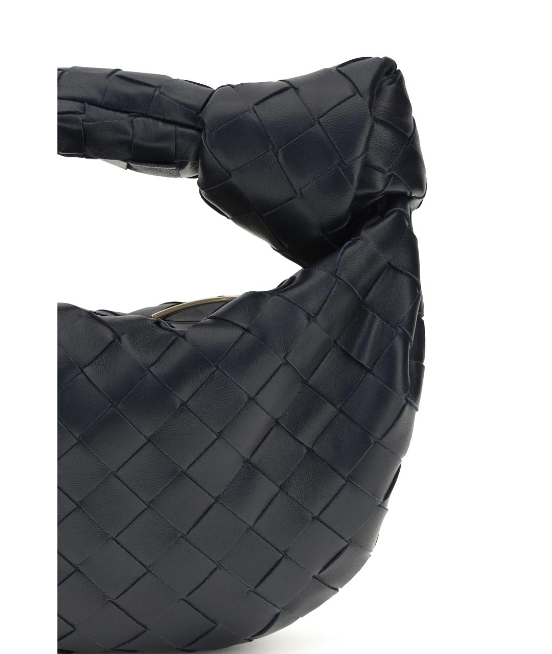 BOTTEGA VENETA Темно-синяя кожаная сумка с короткими ручками, фото 4