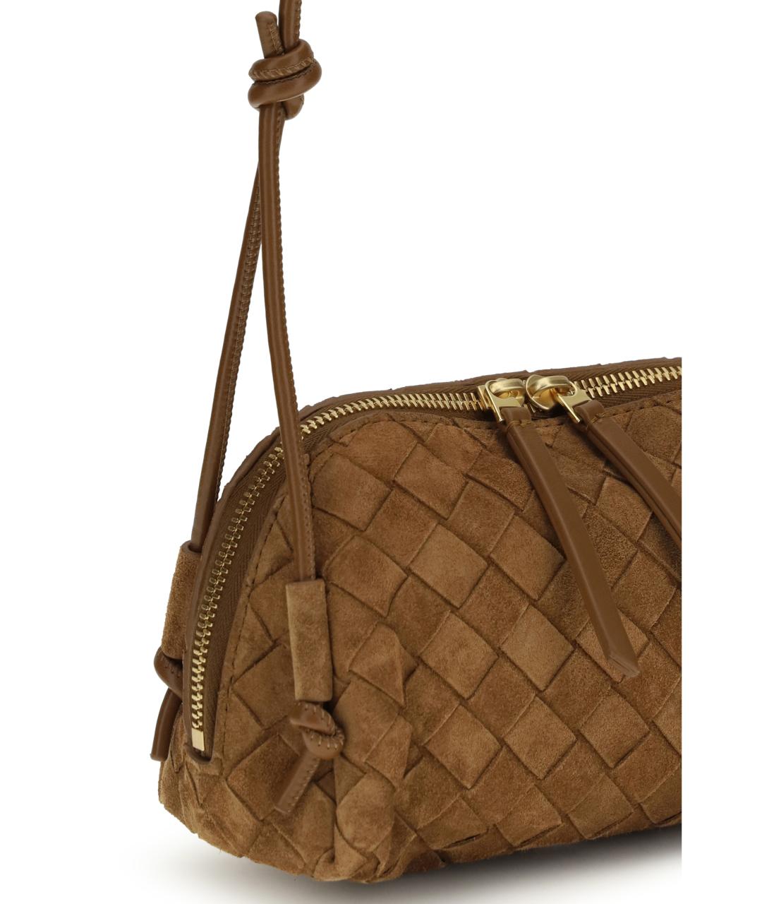 BOTTEGA VENETA Коричневая замшевая сумка через плечо, фото 4