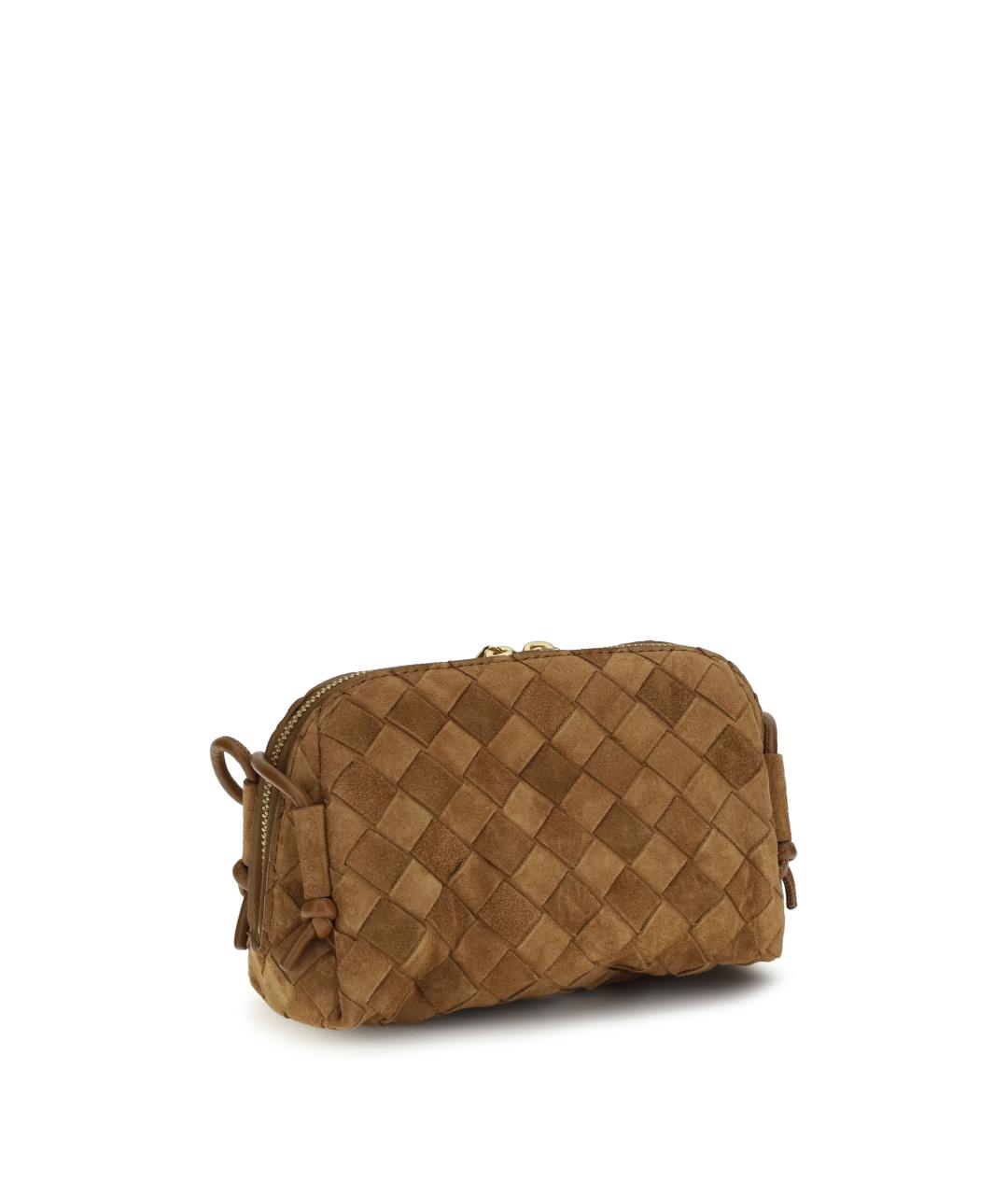 BOTTEGA VENETA Коричневая замшевая сумка через плечо, фото 3