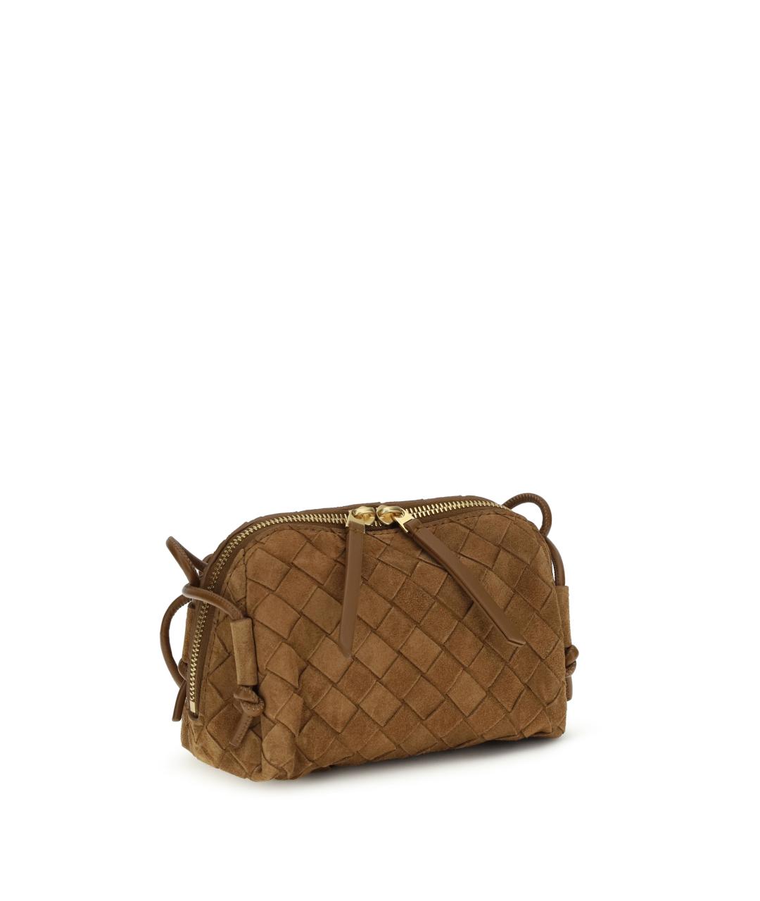 BOTTEGA VENETA Коричневая замшевая сумка через плечо, фото 2