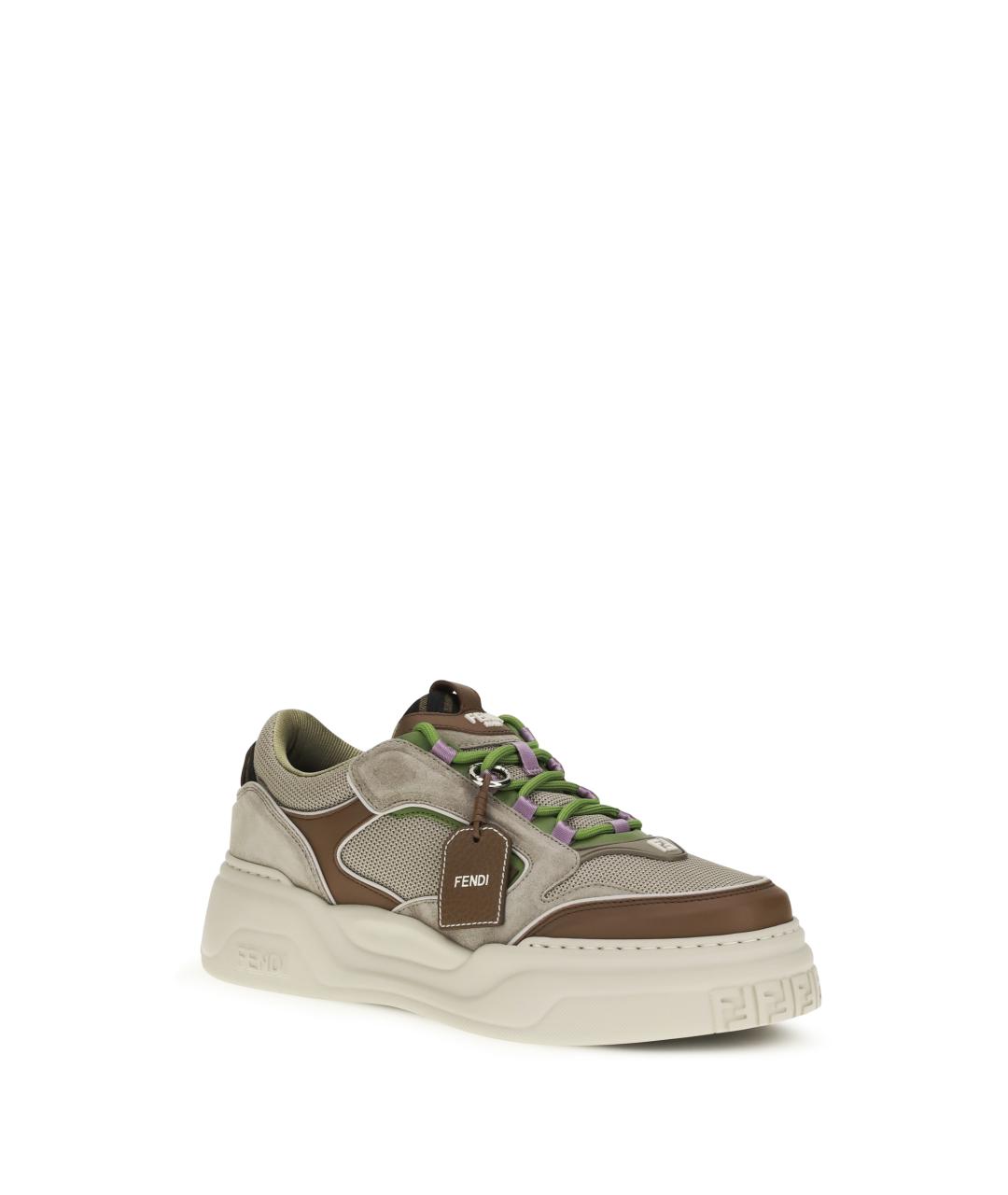 FENDI Мульти кожаные низкие кроссовки / кеды, фото 2