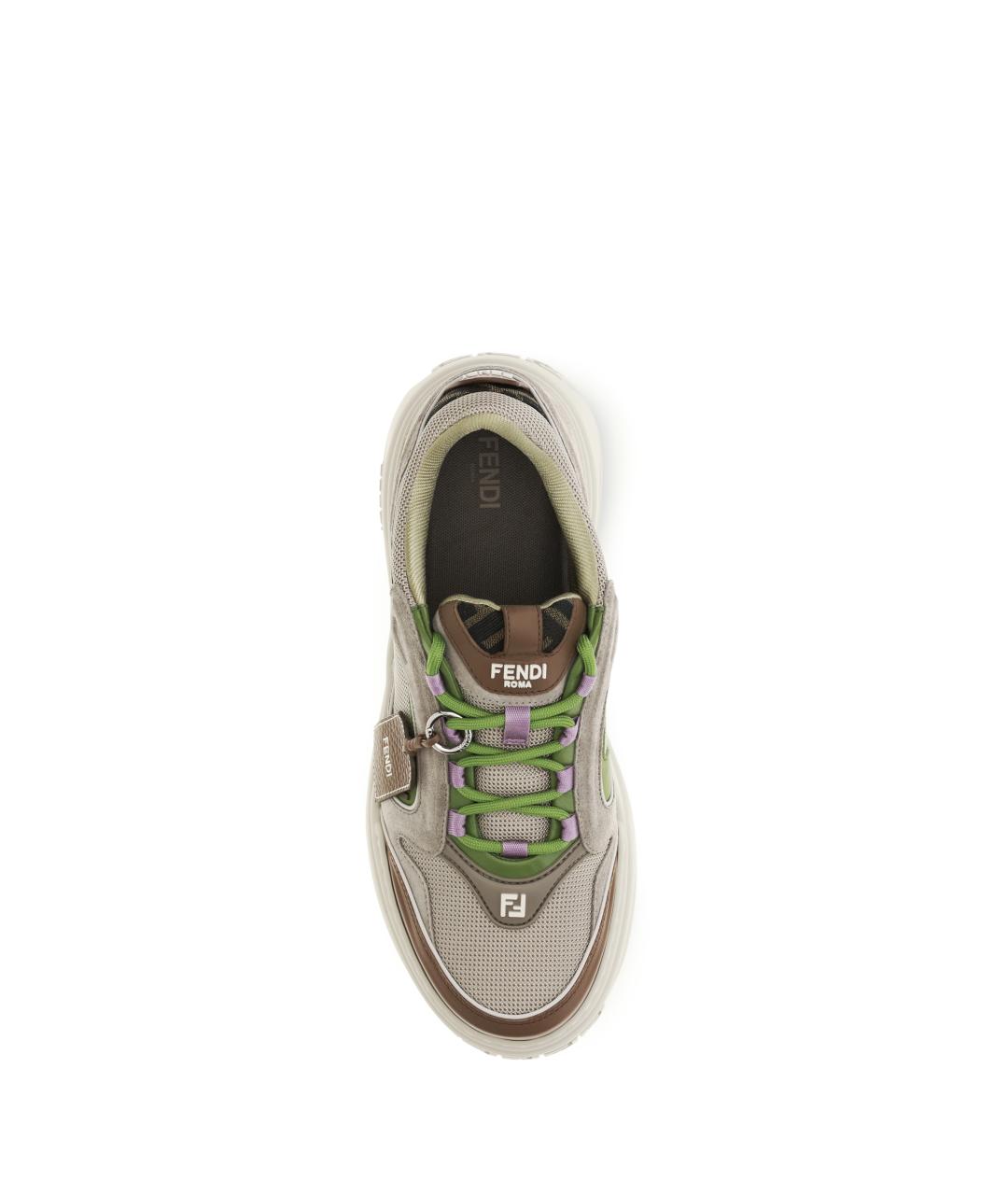FENDI Мульти кожаные низкие кроссовки / кеды, фото 4