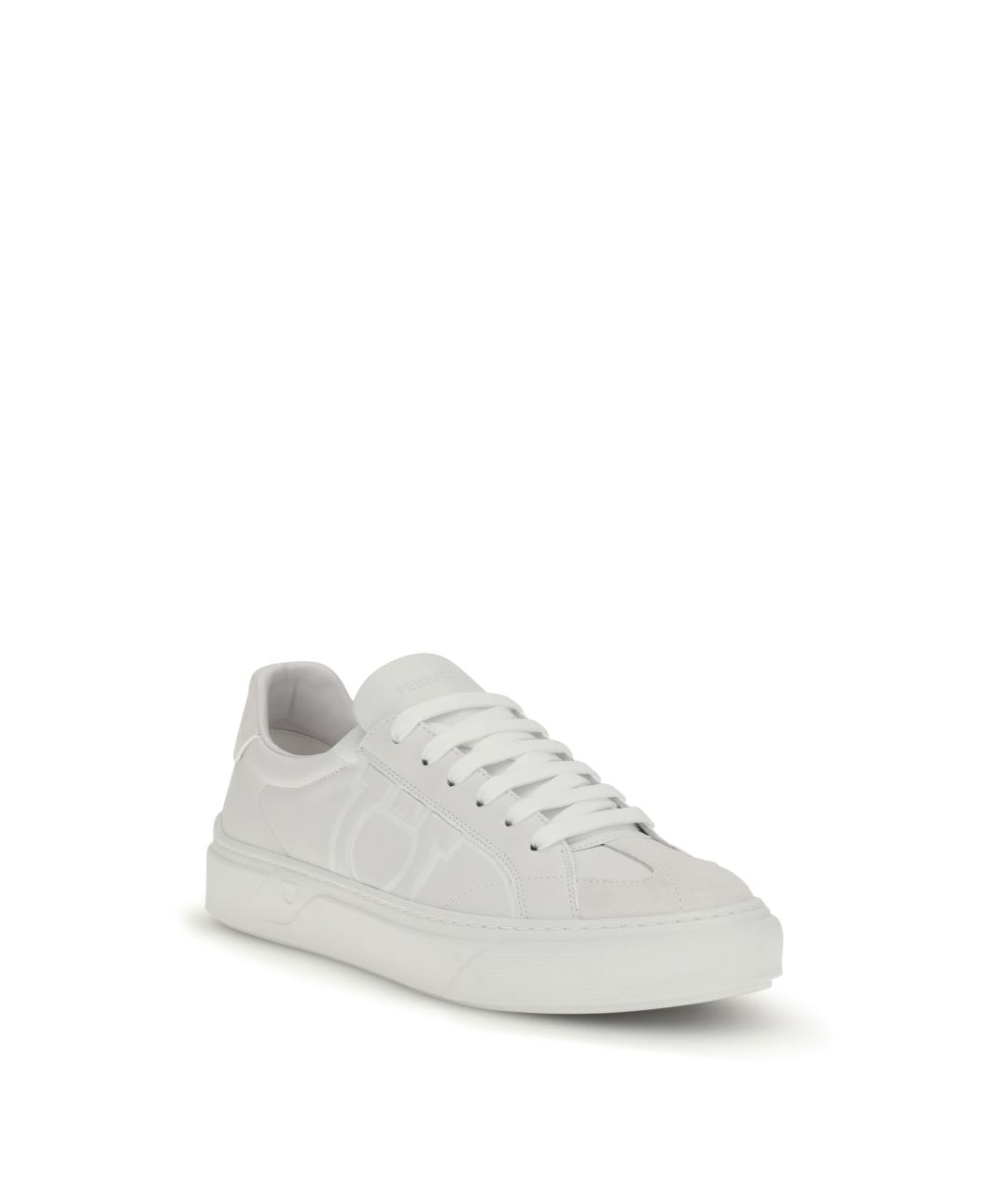 FERRAGAMO Белые кожаные низкие кроссовки / кеды, фото 2