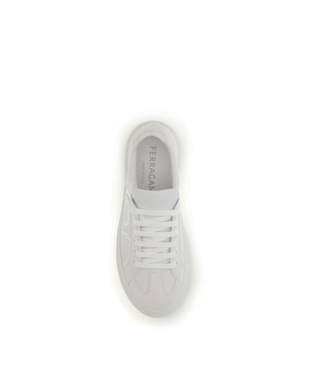 FERRAGAMO Белые кожаные низкие кроссовки / кеды, фото 4