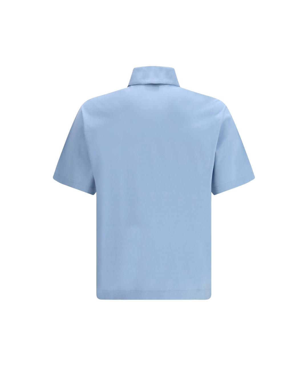 FERRAGAMO Голубое хлопковое поло с коротким рукавом, фото 2