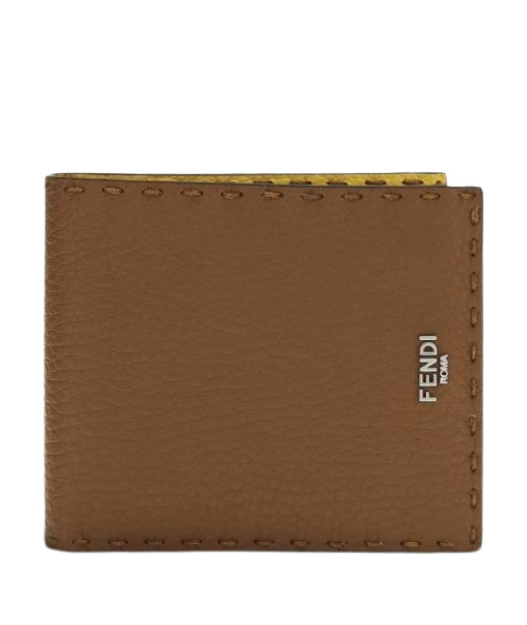 FENDI Коричневый кожаный кошелек, фото 1