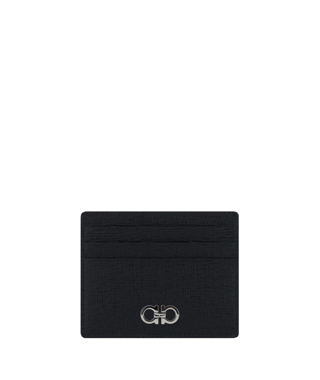 FERRAGAMO Черный кожаный кардхолдер, фото 3