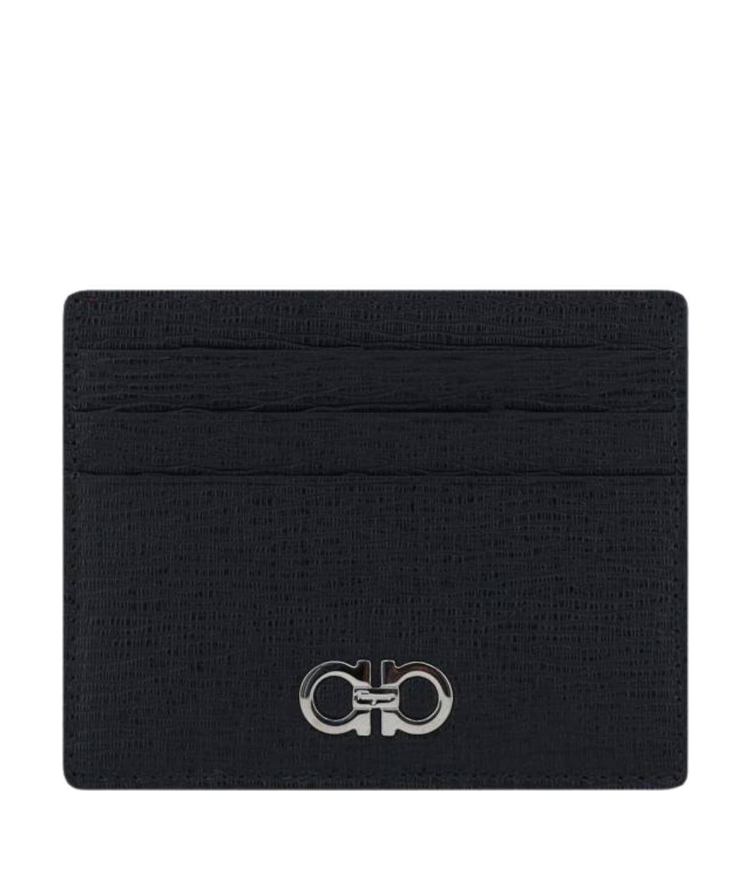 FERRAGAMO Черный кожаный кардхолдер, фото 1