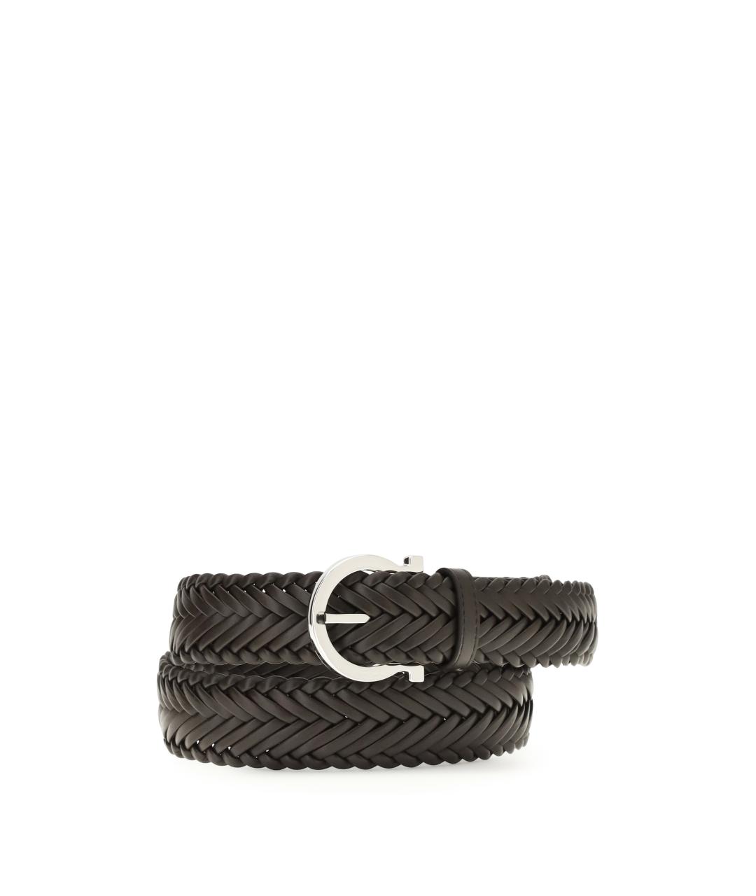FERRAGAMO Коричневый кожаный ремень, фото 1