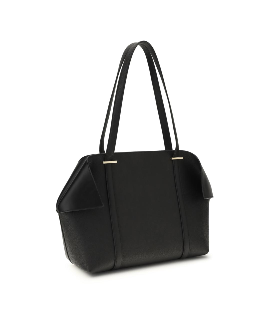 FERRAGAMO Черная кожаная сумка тоут, фото 3