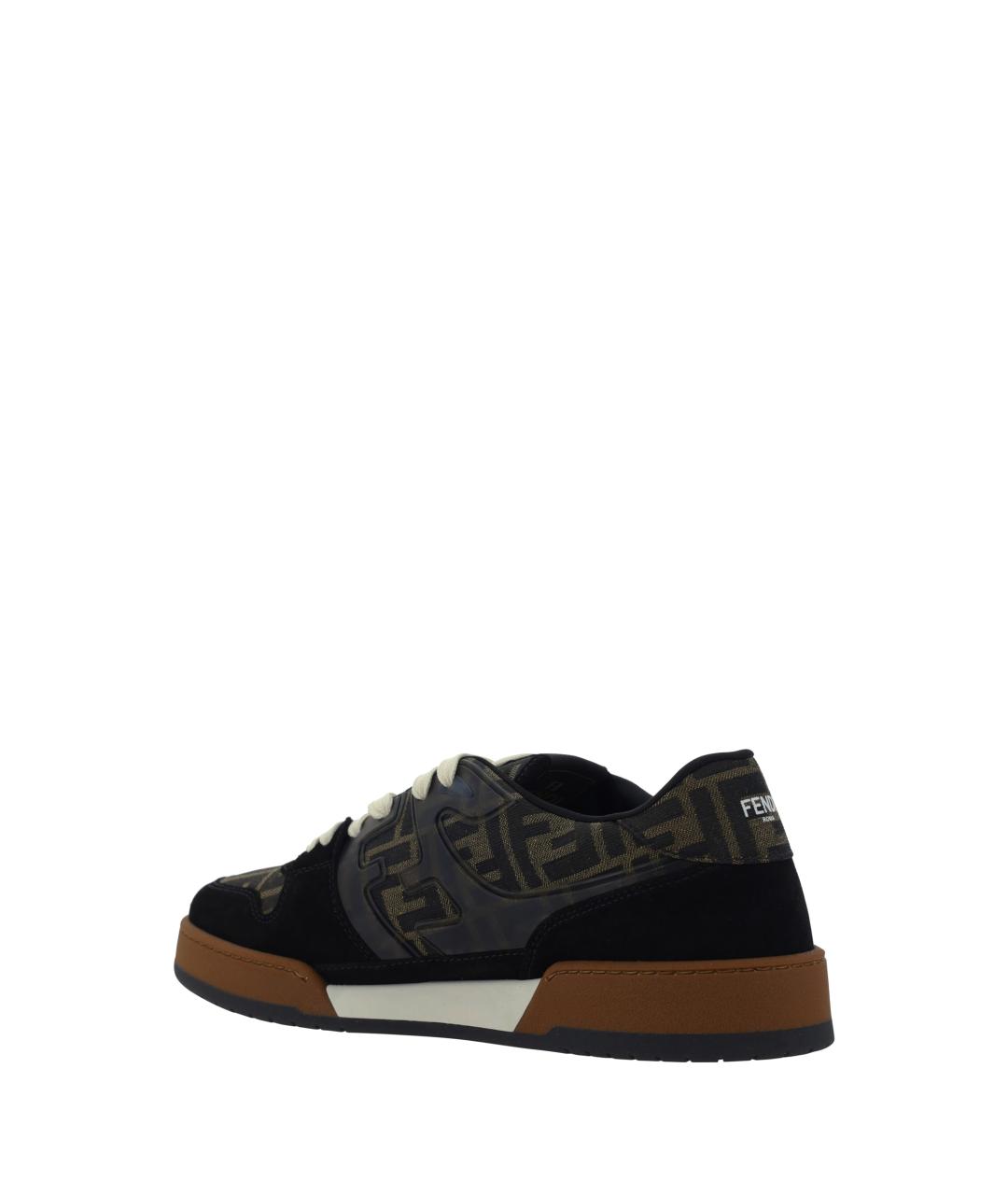 FENDI Черные замшевые низкие кроссовки / кеды, фото 3