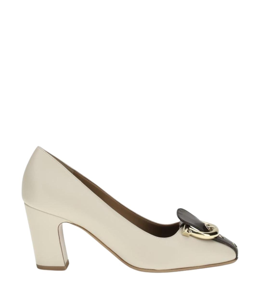 FERRAGAMO Бежевые кожаные туфли, фото 1