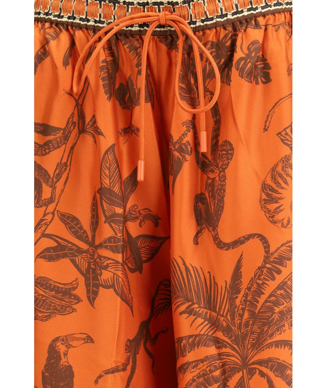 Alemais Оранжевое шелковые прямые брюки, фото 3