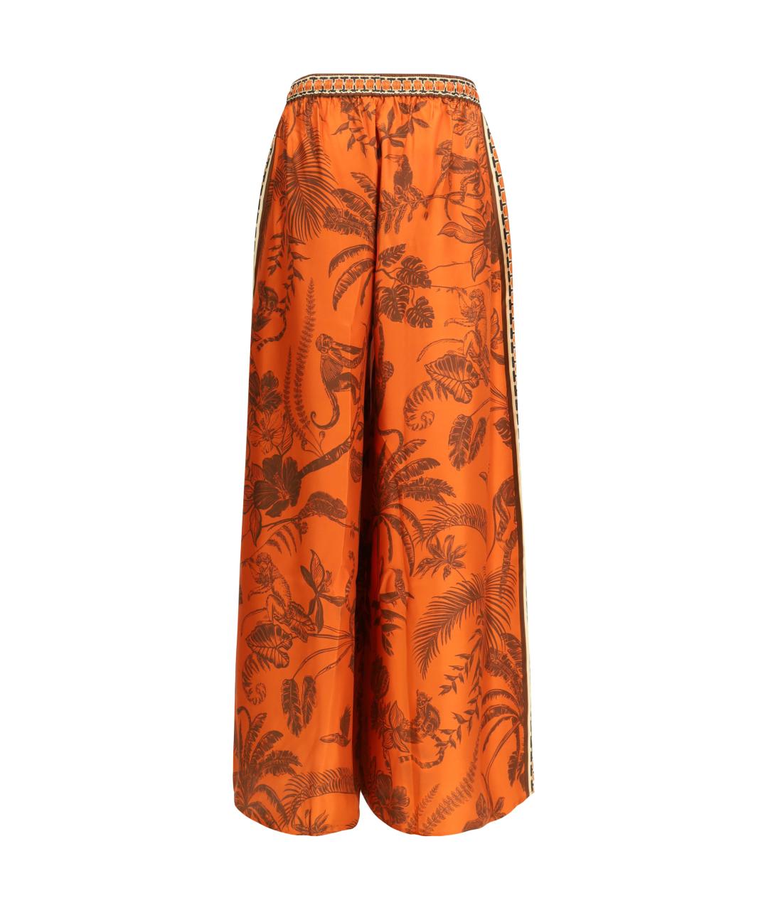 Alemais Оранжевое шелковые прямые брюки, фото 2