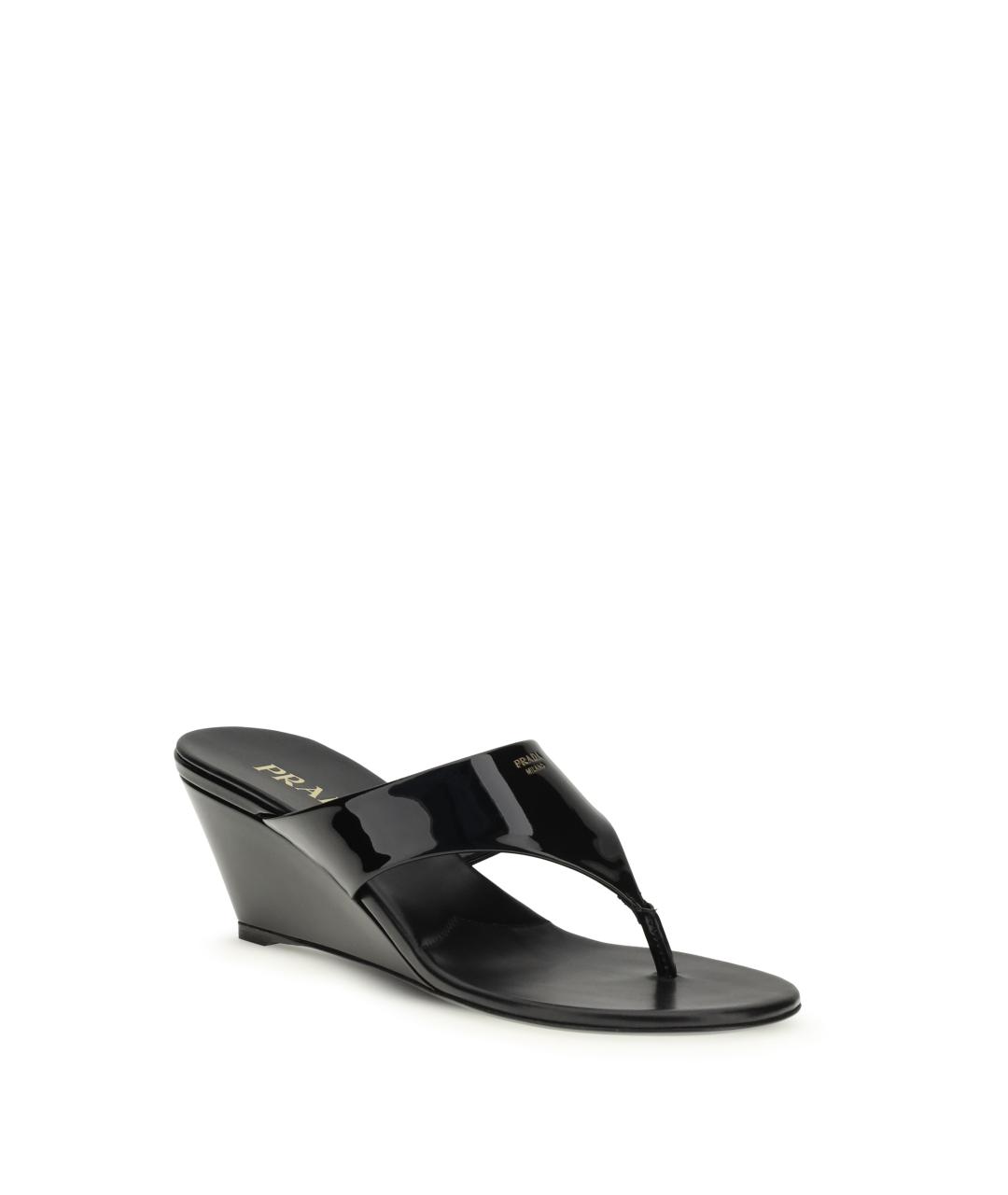 PRADA Черные мюли из лакированной кожи, фото 2