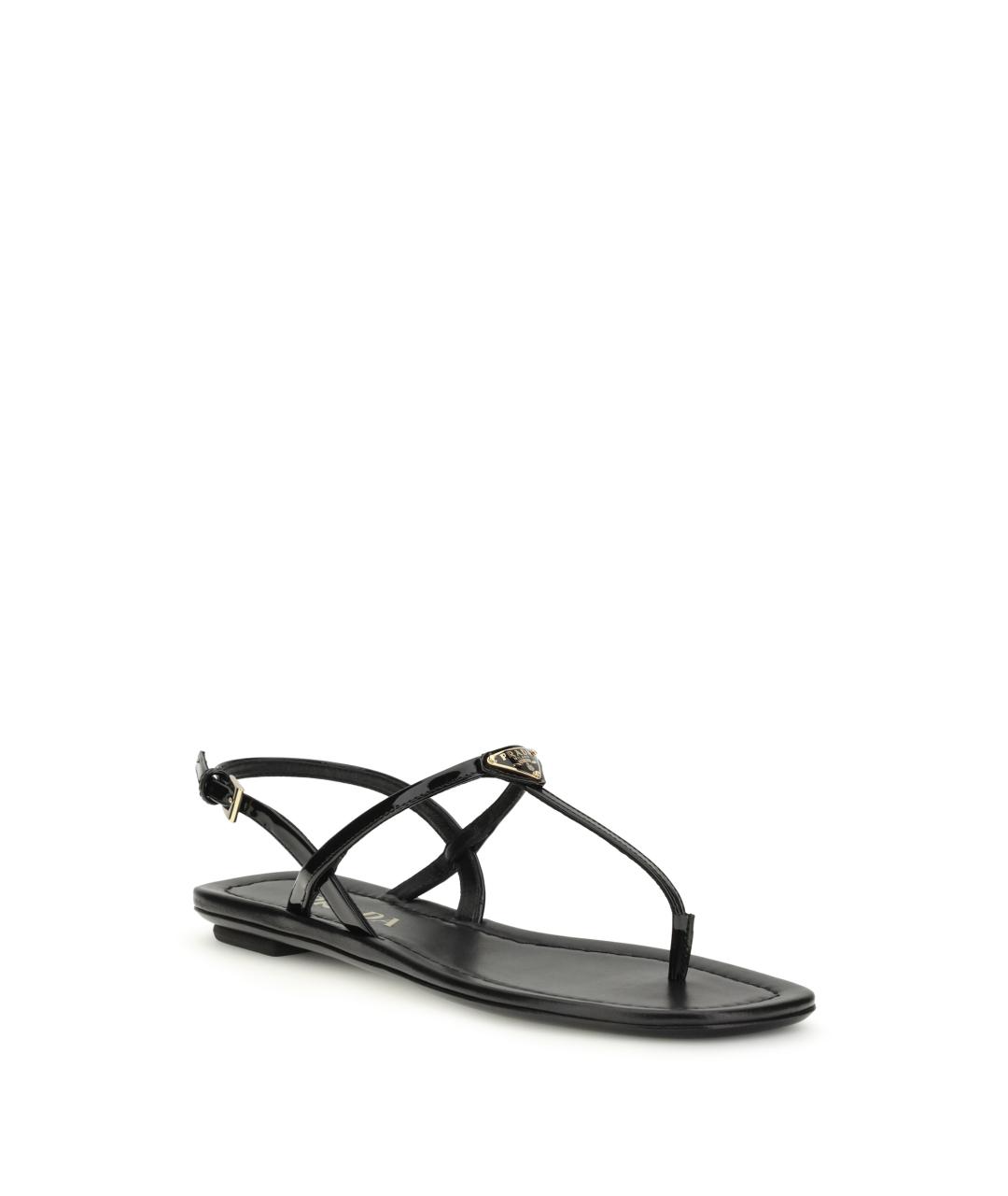 PRADA Черные сандалии из лакированной кожи, фото 2