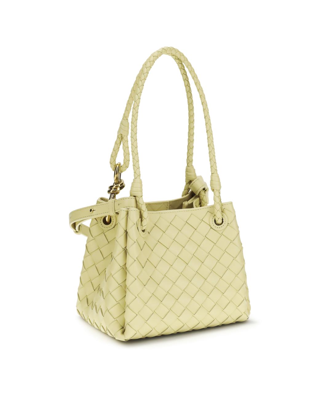 BOTTEGA VENETA Желтая кожаная сумка тоут, фото 3