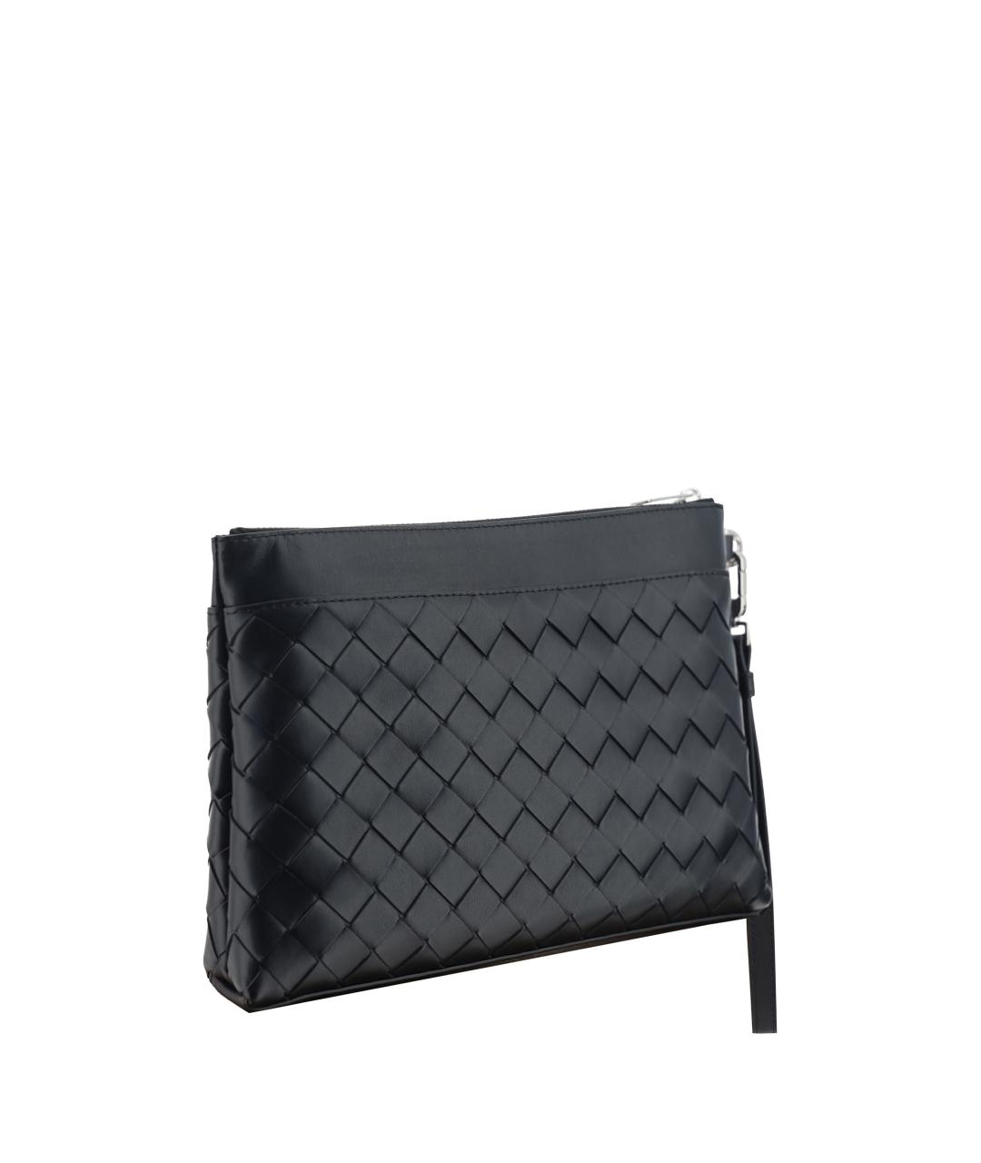 BOTTEGA VENETA Черная кожаная папка для документов, фото 3