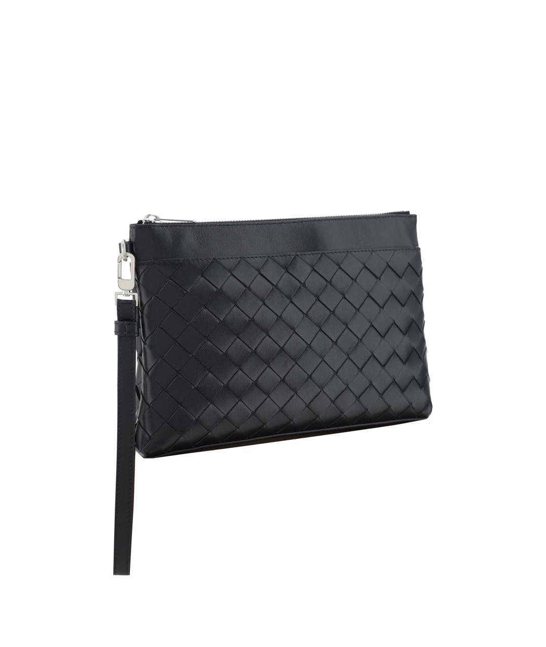 BOTTEGA VENETA Черная кожаная папка для документов, фото 2