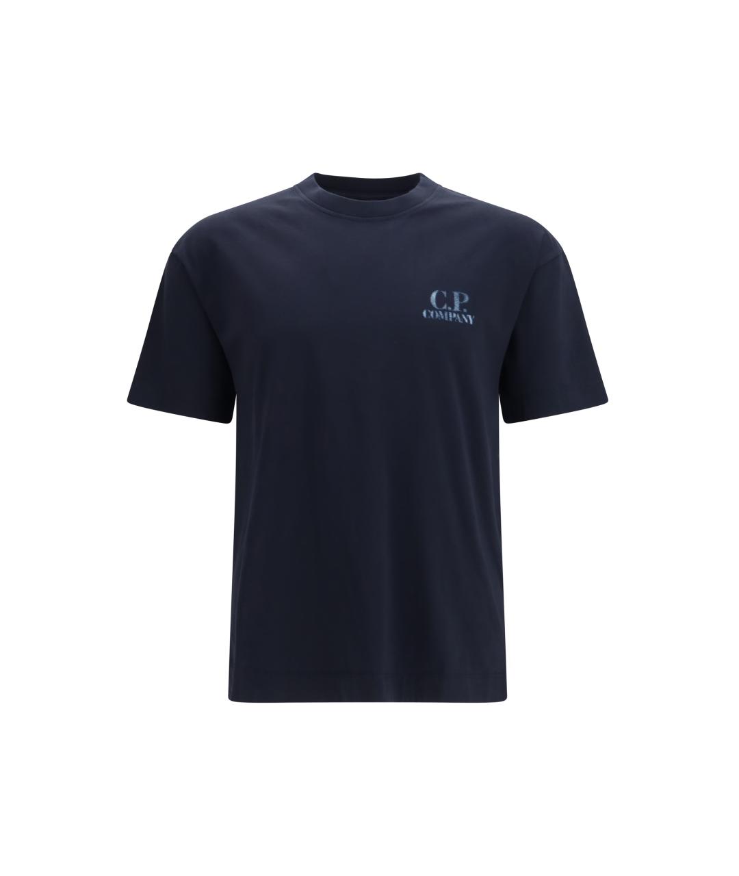 CP COMPANY Темно-синяя хлопковая футболка, фото 4