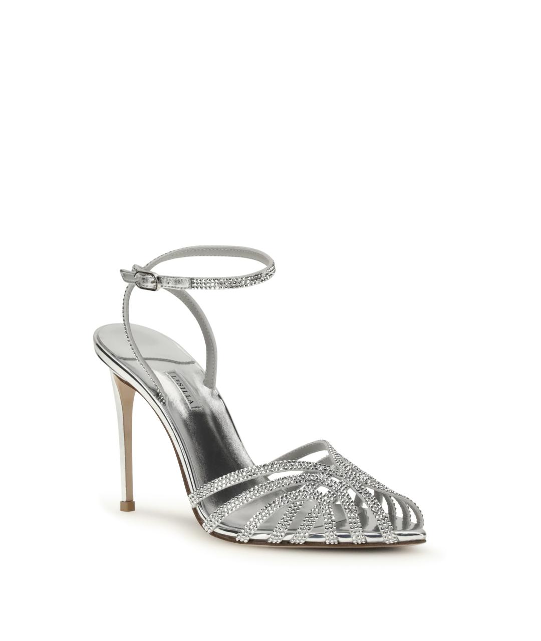 LE SILLA Серебряные кожаные босоножки, фото 2