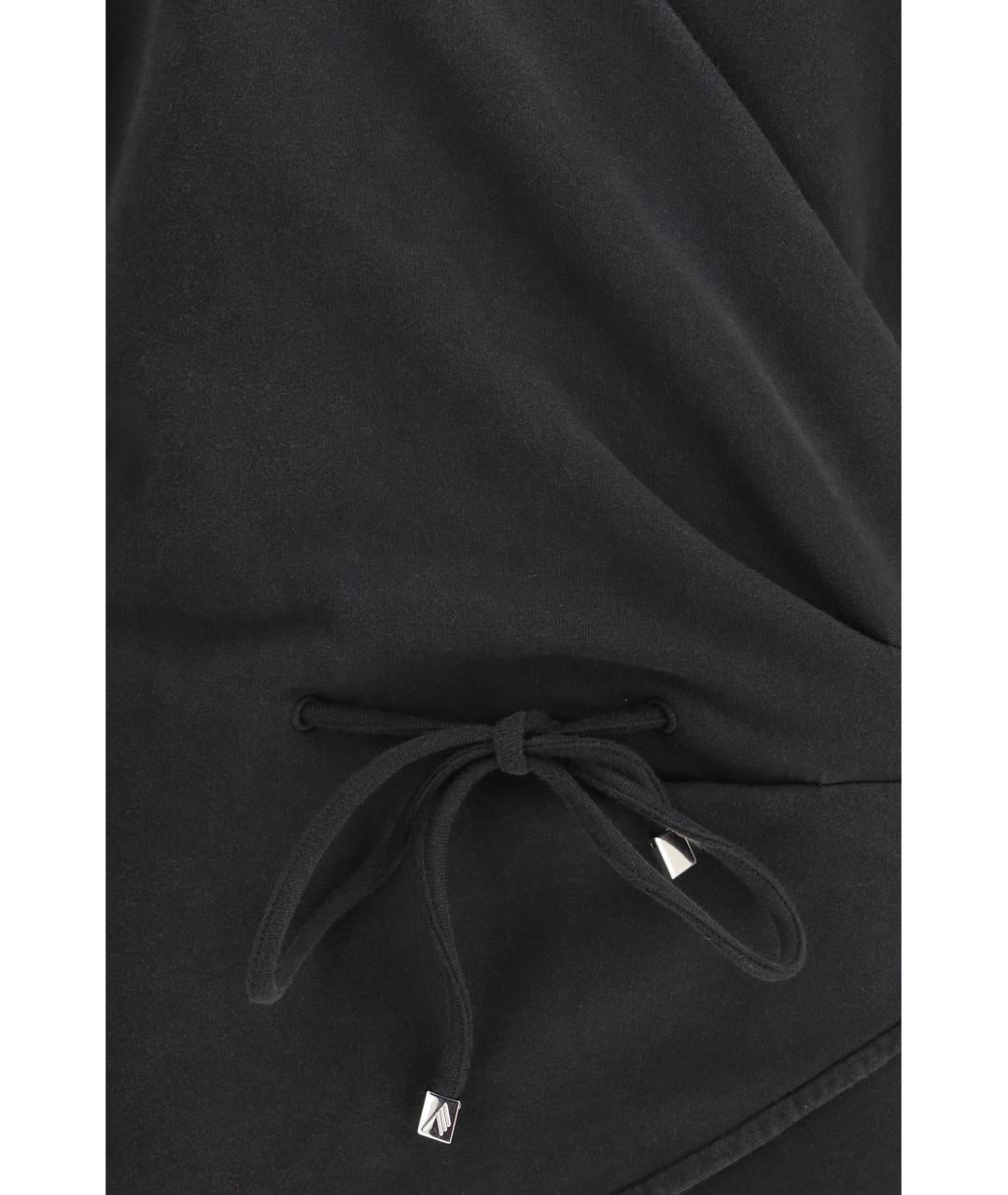 THE ATTICO Черное хлопковое повседневное платье, фото 3