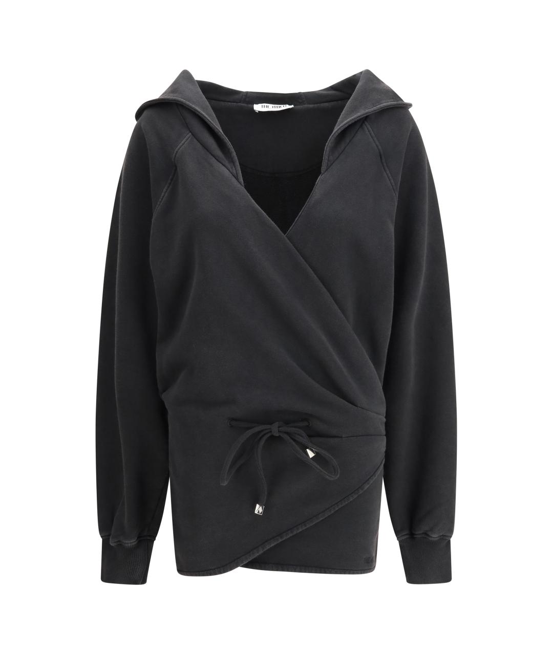 THE ATTICO Черное хлопковое повседневное платье, фото 1