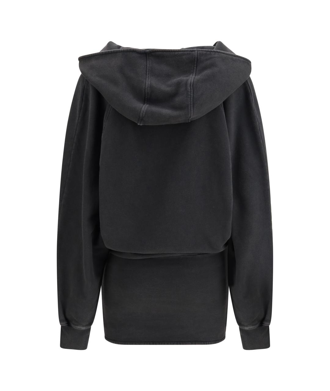 THE ATTICO Черное хлопковое повседневное платье, фото 2