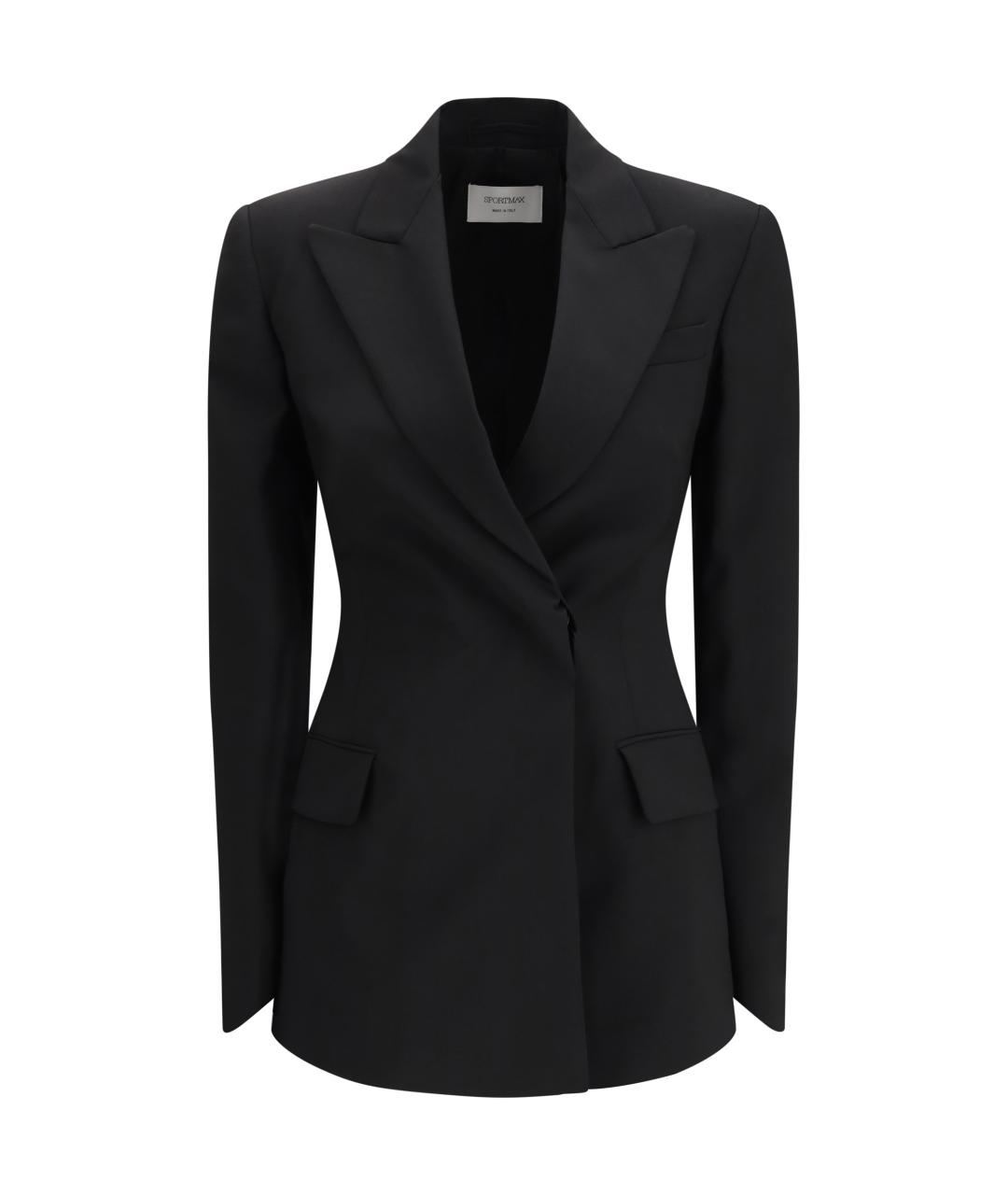 SPORTMAX Черный шерстяной жакет/пиджак, фото 1