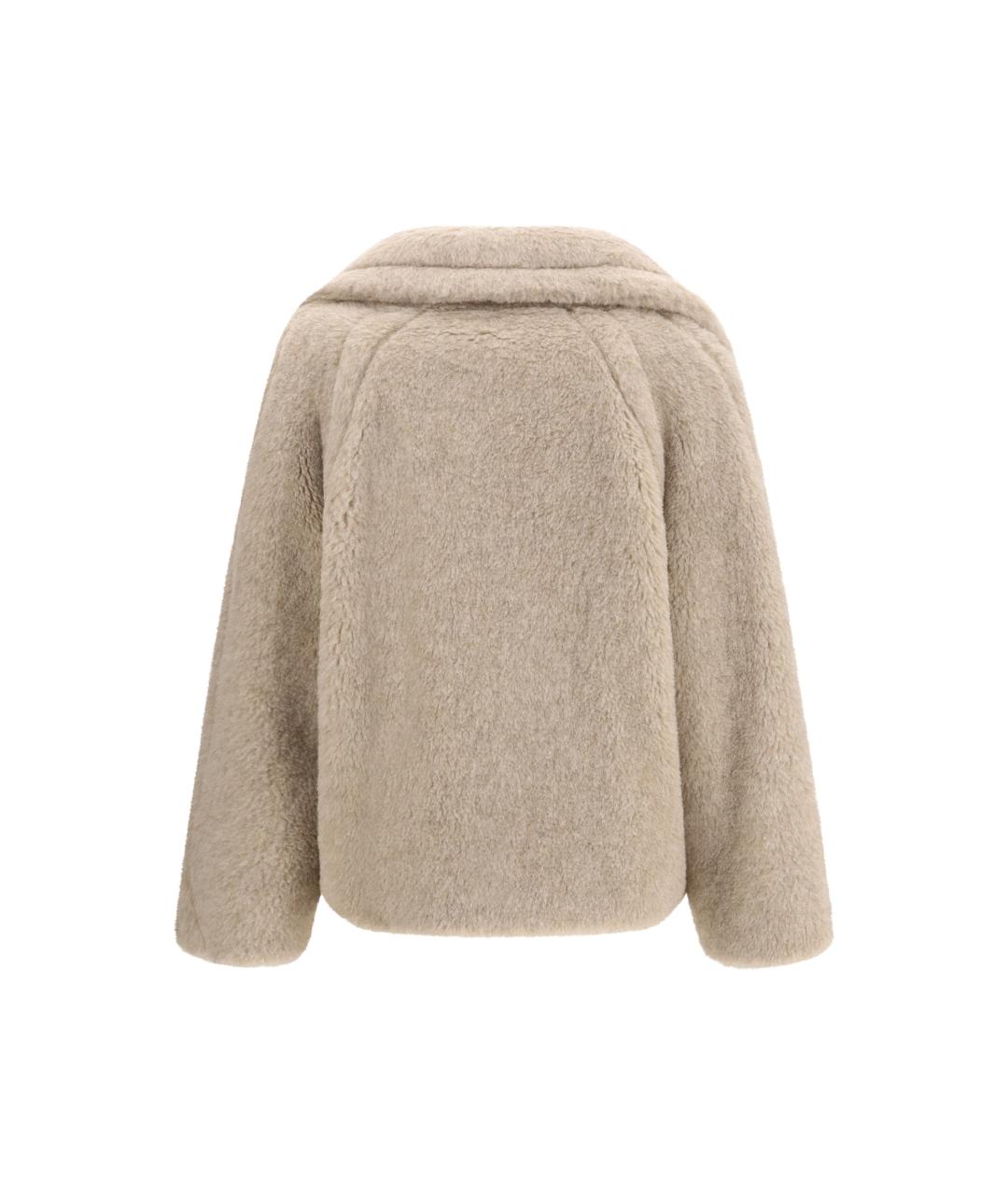 MAX MARA Бежевая шерстяная шуба, фото 2