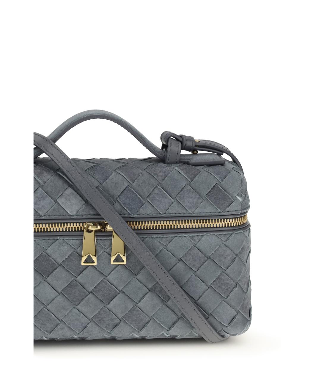 BOTTEGA VENETA Голубая замшевая сумка через плечо, фото 4