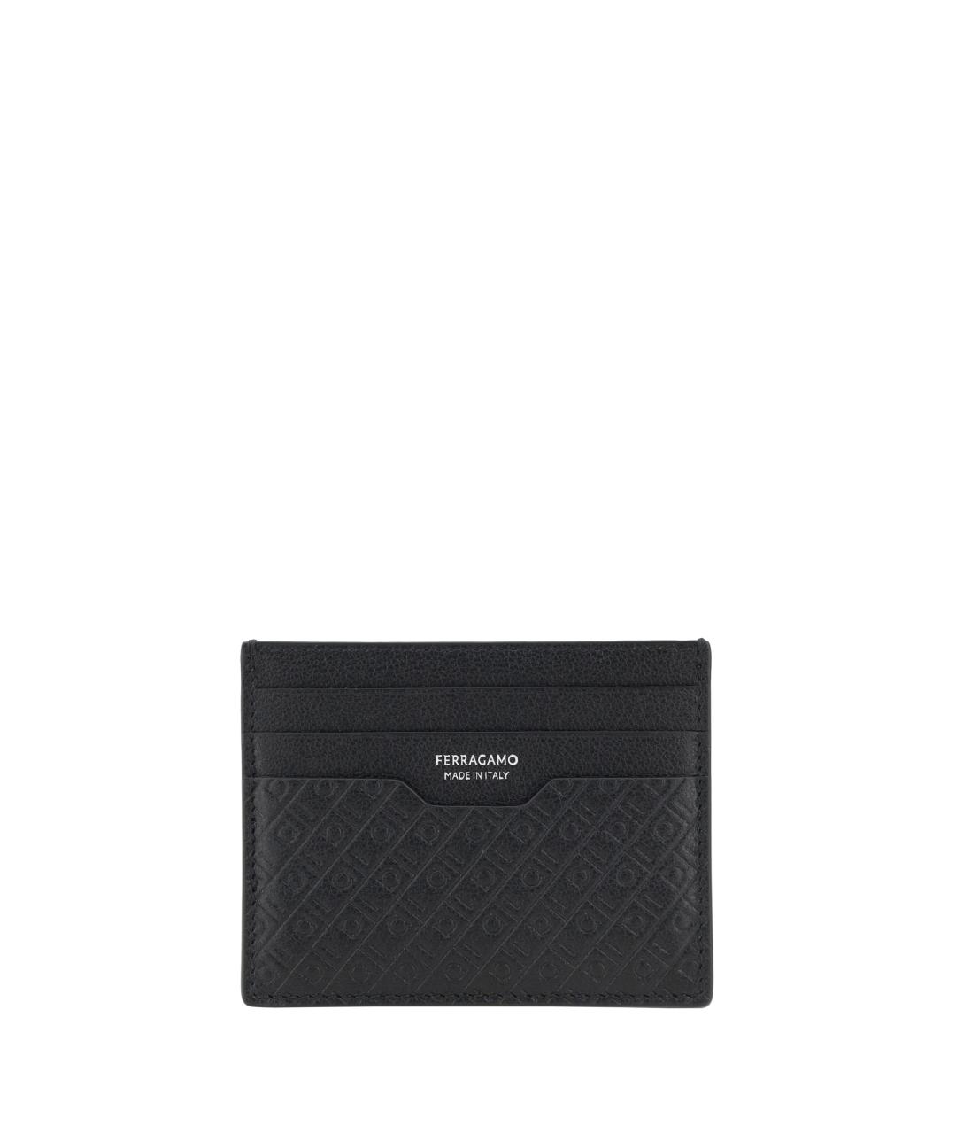 FERRAGAMO Черный кожаный кардхолдер, фото 3