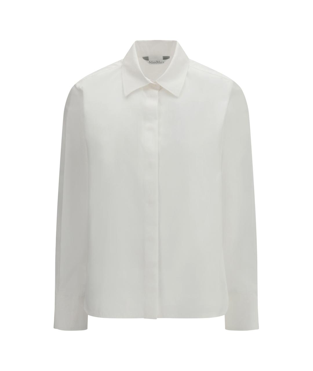 MAX MARA Белая хлопковая рубашка, фото 1