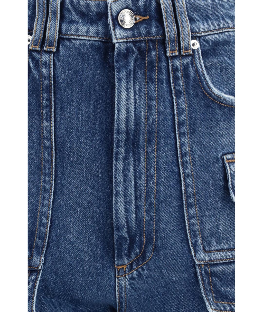 SPORTMAX Синие хлопковые прямые джинсы, фото 3